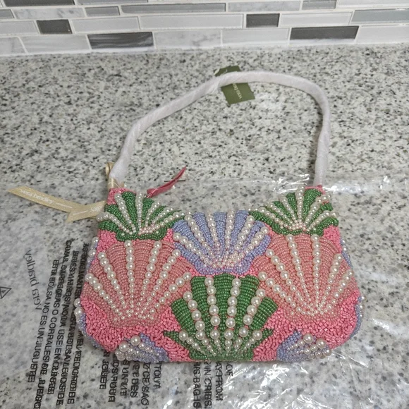 Vera Bradley Mini Roxbury Crescent Shoulder Bag (Cottage shells in Beaded) - Picture 1 of 10